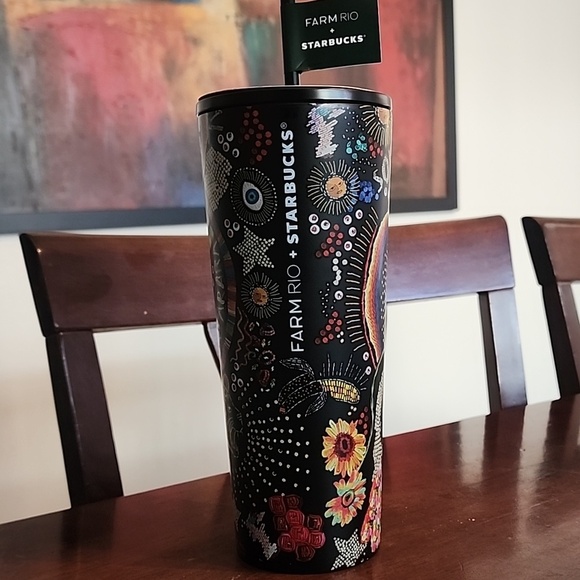 Starbucks Other - Starbucks x Farm Rio Black Floral Colorful Travel Tumbler